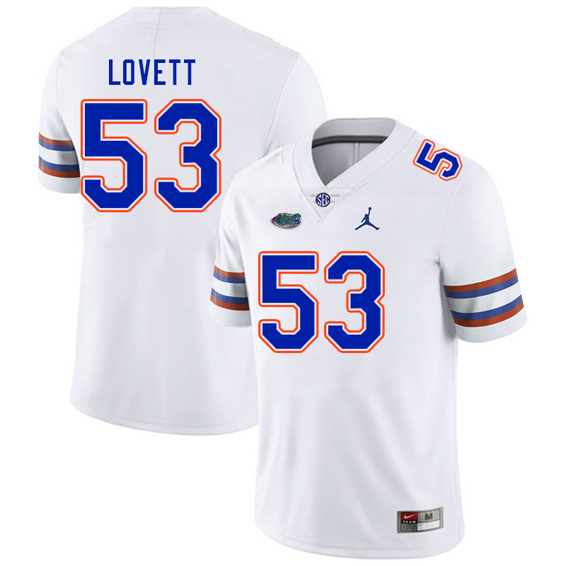 Men #53 Bryce Lovett Florida Gators College Football Jerseys Stitched-White
